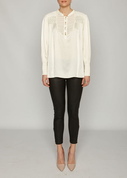 BRIGHTON SILK SMOCKED SHIRT