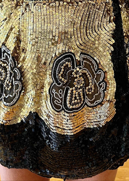 ROSEHILL HAND SEQUIN WRAP MINI DRESS