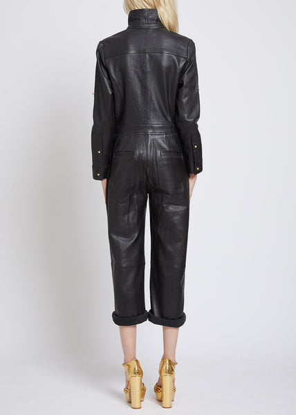 ISLINGTON BY-PRODUCT LEATHER CROPPED JUMPSUIT