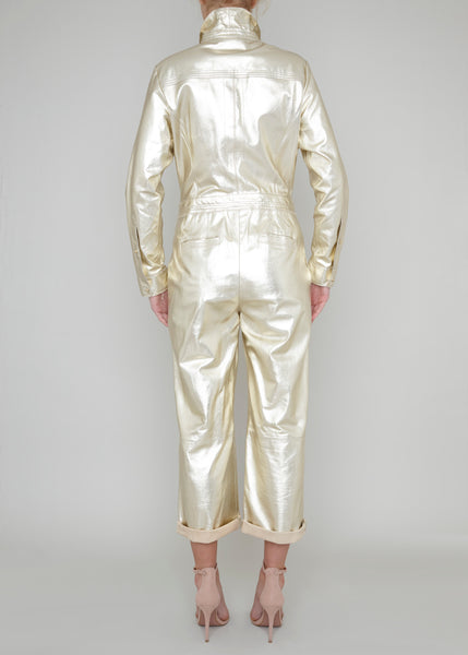 ISLINGTON LEATHER CROPPED JUMPSUIT