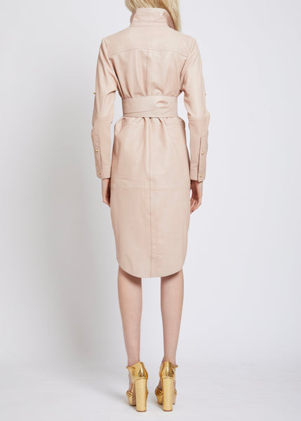 ISLINGTON BY-PRODUCT LEATHER SHIRTDRESS