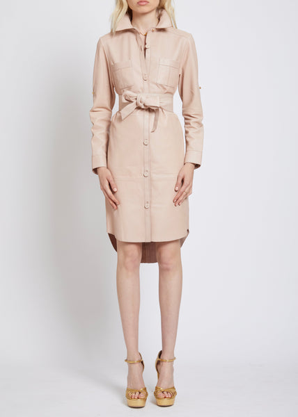 ISLINGTON BY-PRODUCT LEATHER SHIRTDRESS