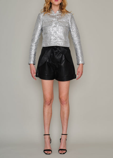 KNIGHTSBRIDGE HAND WOVEN BY-PRODUCT LEATHER JACKET