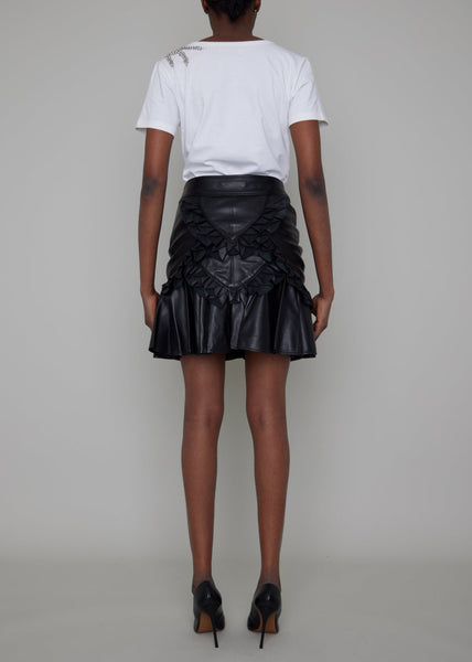PETERSHAM BY-PRODUCT LEATHER PETAL DETAIL MINI SKIRT