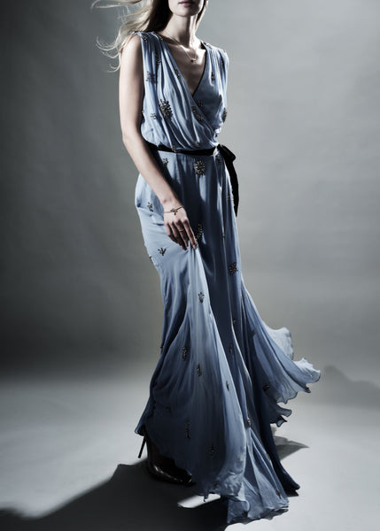 KINGSTON HAND BEADED WRAP GOWN