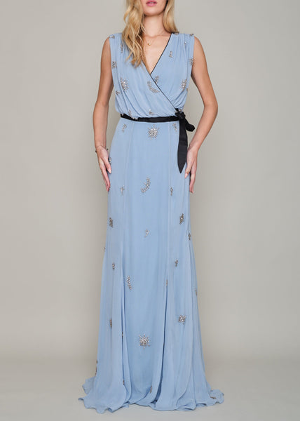 KINGSTON HAND BEADED WRAP GOWN