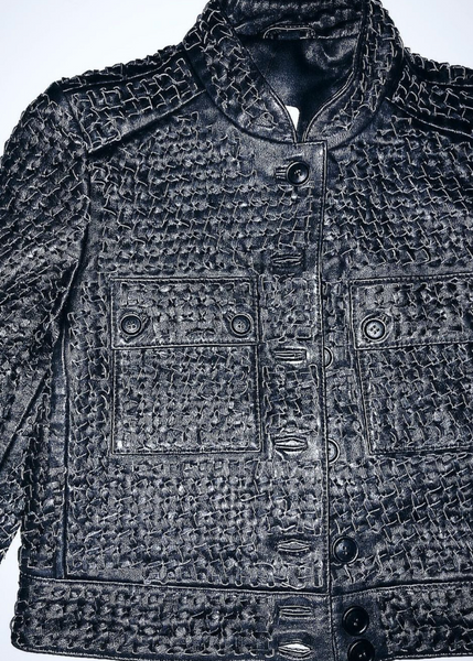 KNIGHTSBRIDGE HAND WOVEN BY-PRODUCT LEATHER JACKET