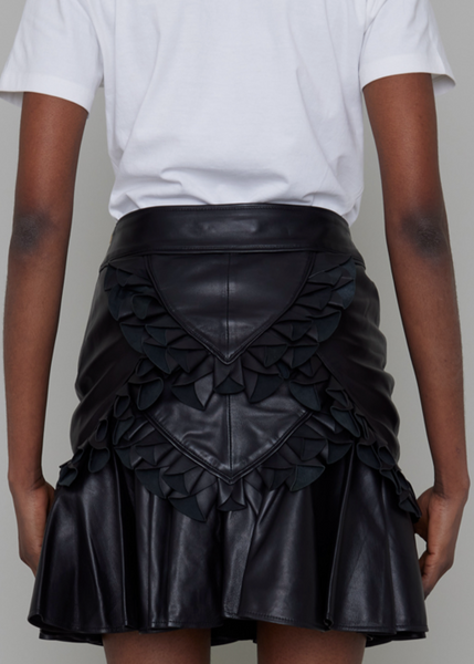 PETERSHAM BY-PRODUCT LEATHER PETAL DETAIL MINI SKIRT