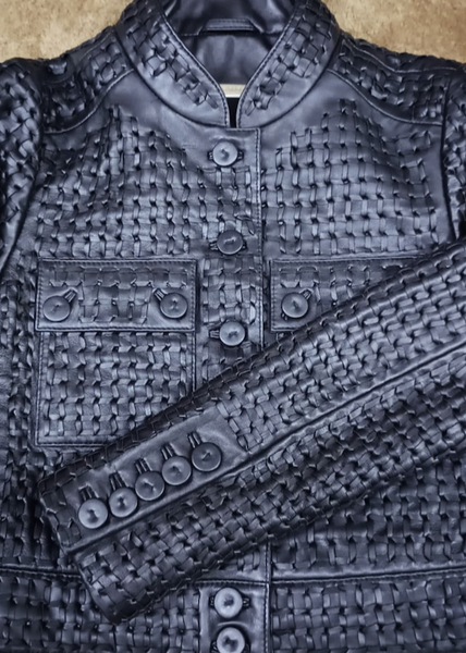 KNIGHTSBRIDGE HAND WOVEN BY-PRODUCT LEATHER JACKET