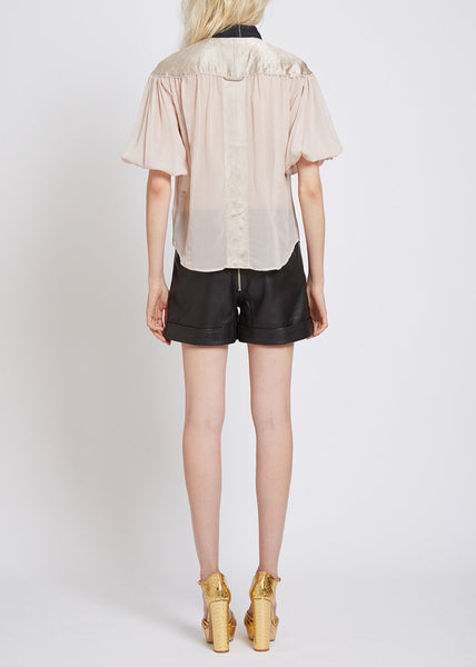 SHOREHAM CONTRAST COLLAR SILK SHIRT