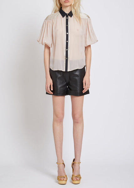 SHOREHAM CONTRAST COLLAR SILK SHIRT