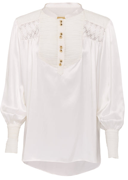 BRIGHTON SILK SMOCKED SHIRT
