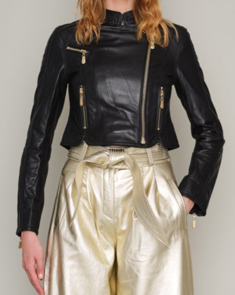 BALHAM BY-PRODUCT LEATHER BIKER JACKET