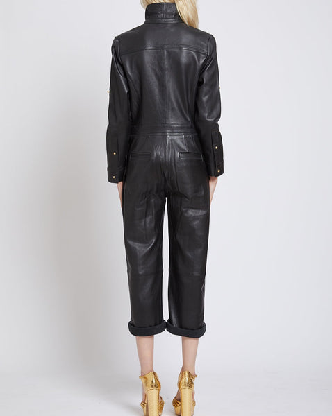ISLINGTON BY-PRODUCT LEATHER CROPPED JUMPSUIT