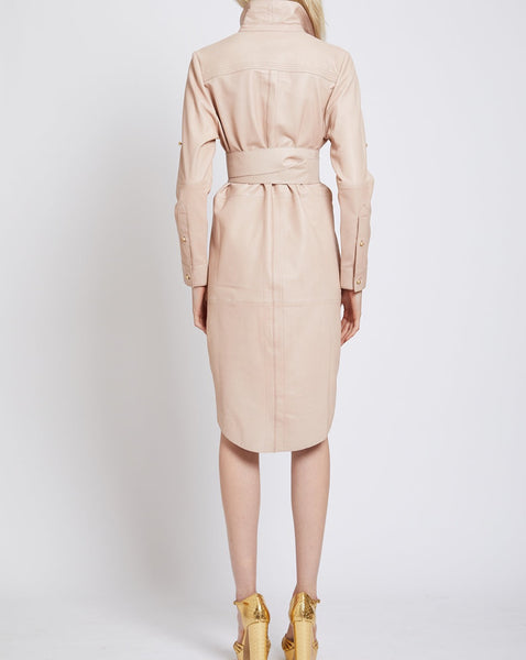 ISLINGTON BY-PRODUCT LEATHER SHIRTDRESS