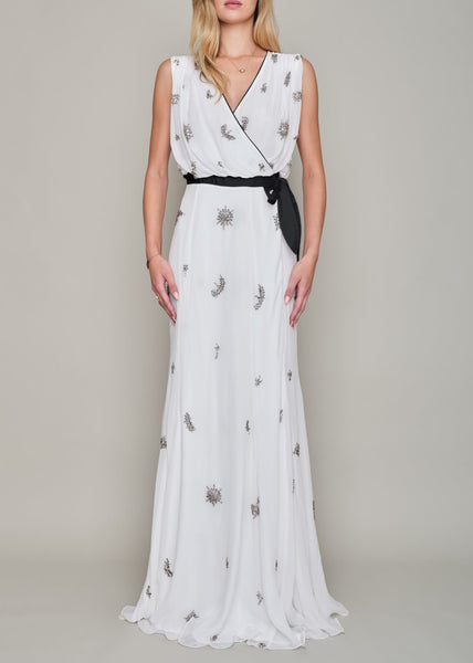 KINGSTON HAND BEADED WRAP GOWN