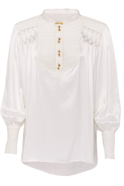 BRIGHTON SILK SMOCKED SHIRT